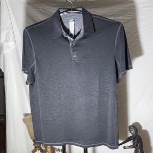 Men's Dark Gray Short-Sleeve Polo Shirt